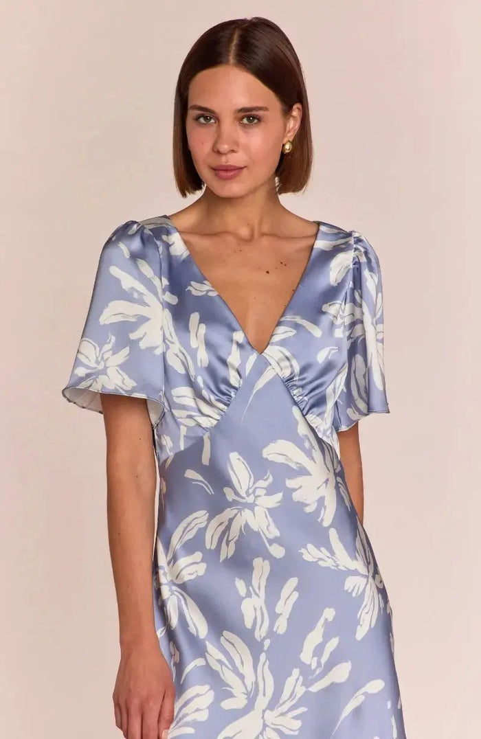 Ellis Dress in Blue Lily Print Rewritten