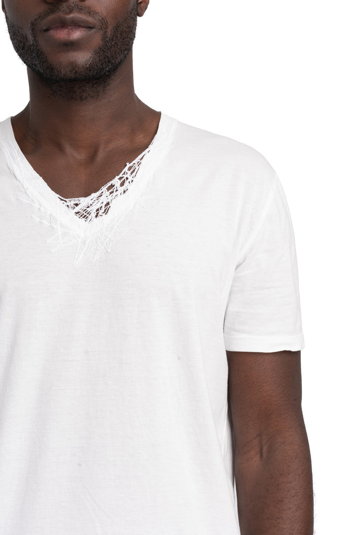 MD75 | SS26 - Embroidered cotton t-shirt, White MD13252