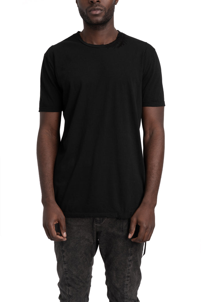MD75 | SS26 - Embroidered neck t-shirt, Black MD13254