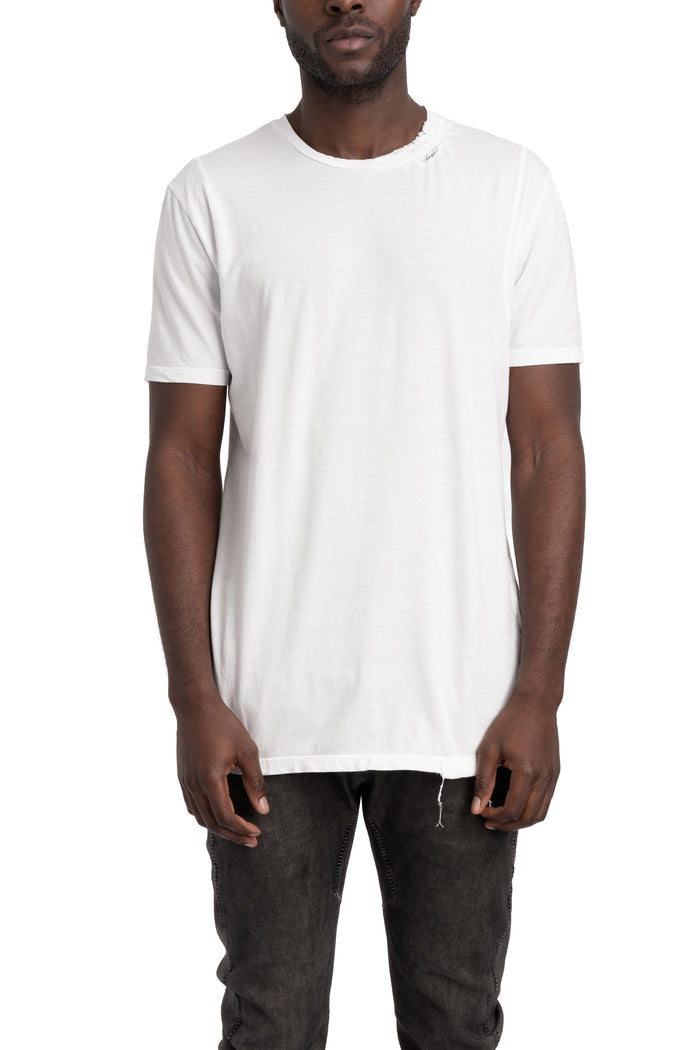MD75 | SS26 - Embroidered neck t-shirt, White MD13254
