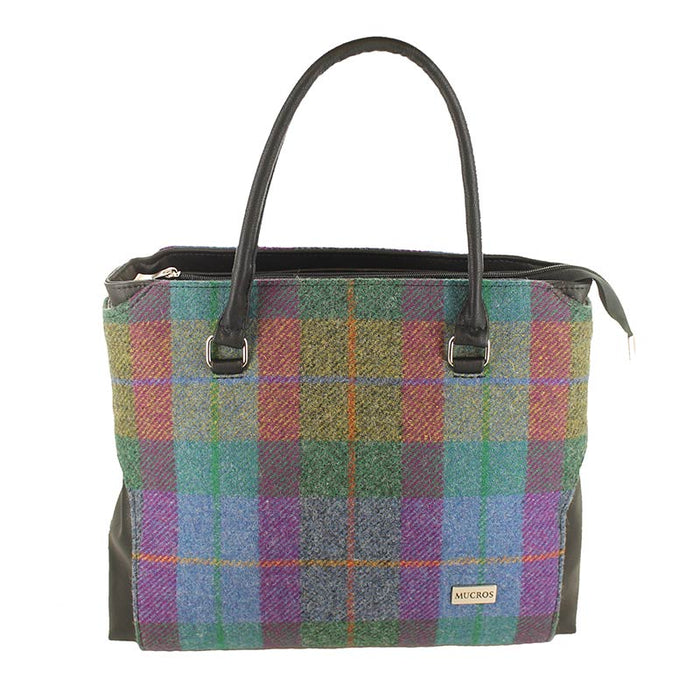 Emily Bag - Aqua/Purple/Green Plaid