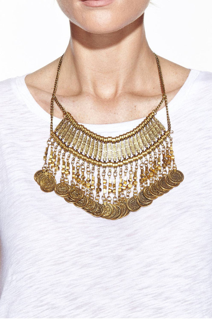 Style the Emma Bronze Coin Necklace exclusively at Born To Glam