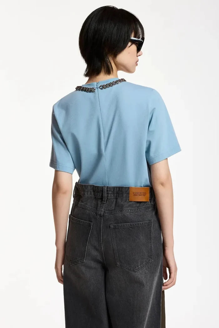 Essentiel Klaim T-Shirt With Chain Azure Affair