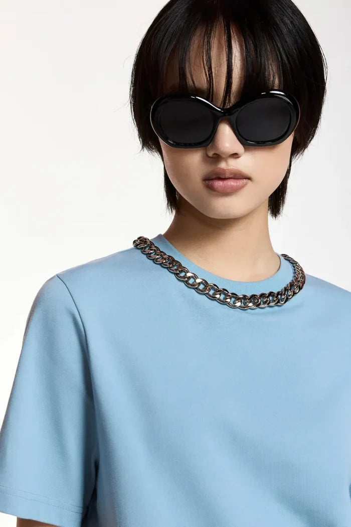 Essentiel Klaim T-Shirt With Chain Azure Affair