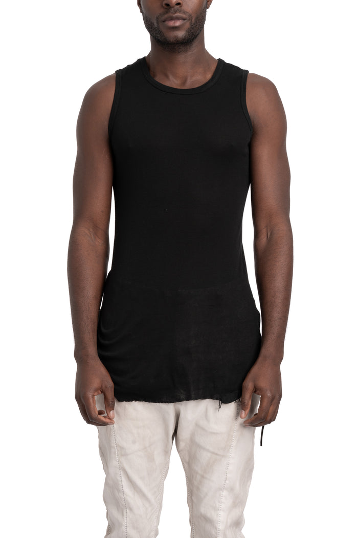 MD75 | SS26 - Fine ribbed tank top, Black MD13264