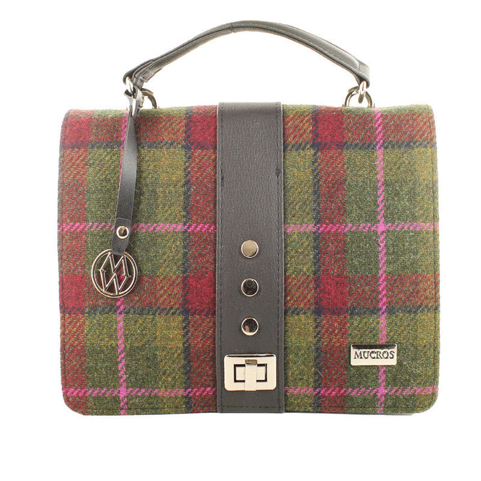 Fiona Handbag - Green Red & Pink Plaid