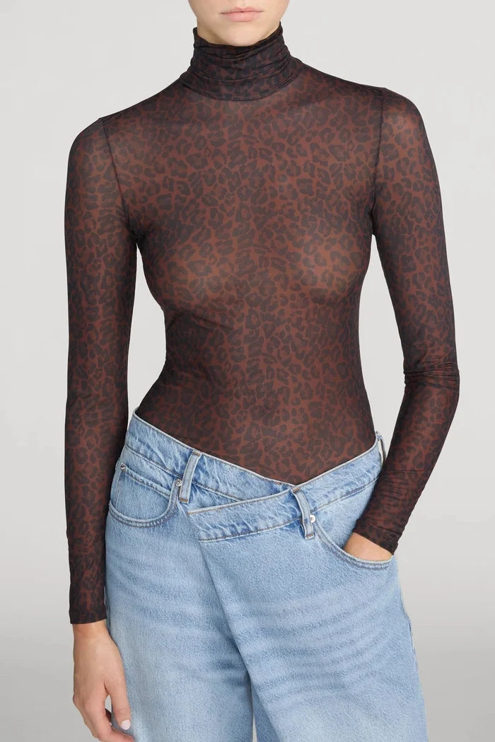 Frame The Hosiery Top - Dark Leopard Multi
