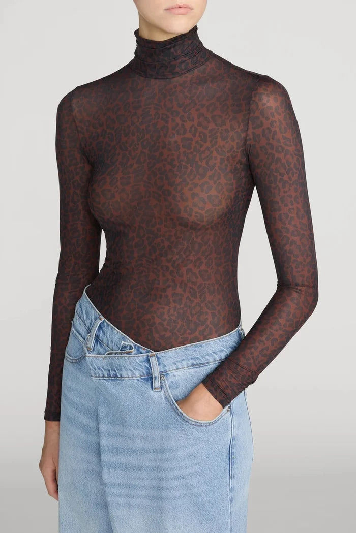 Frame The Hosiery Top - Dark Leopard Multi