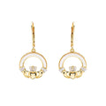 Gold Vermeil Mother of Pearl Claddagh Earrings