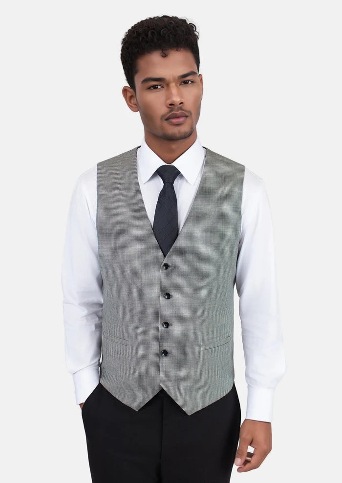 Grey Houndstooth Vest - SARTORO