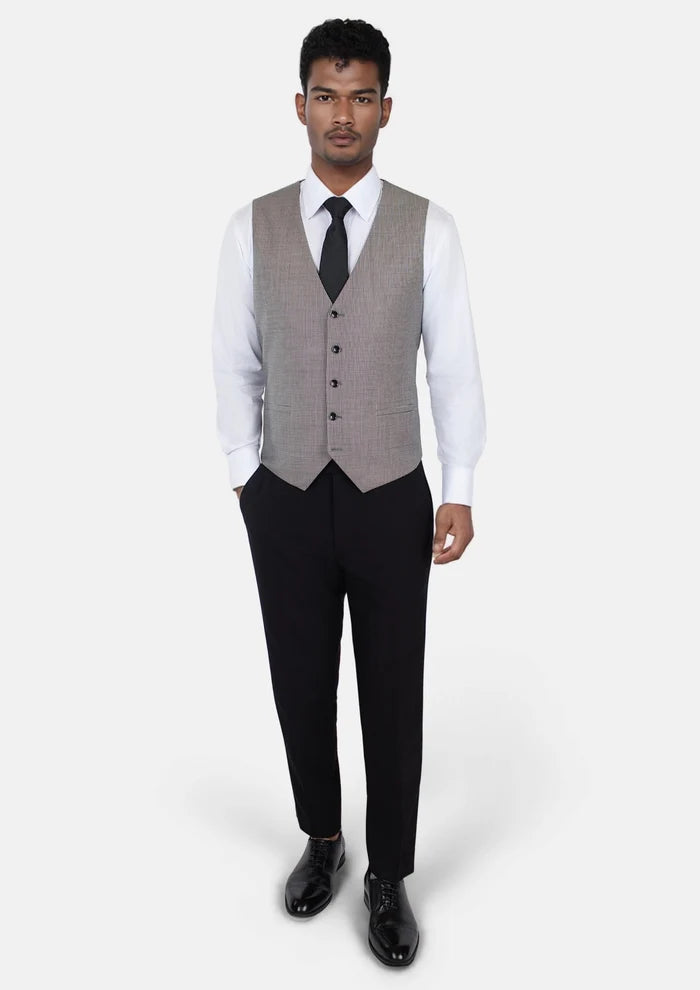 Grey Houndstooth Vest - SARTORO