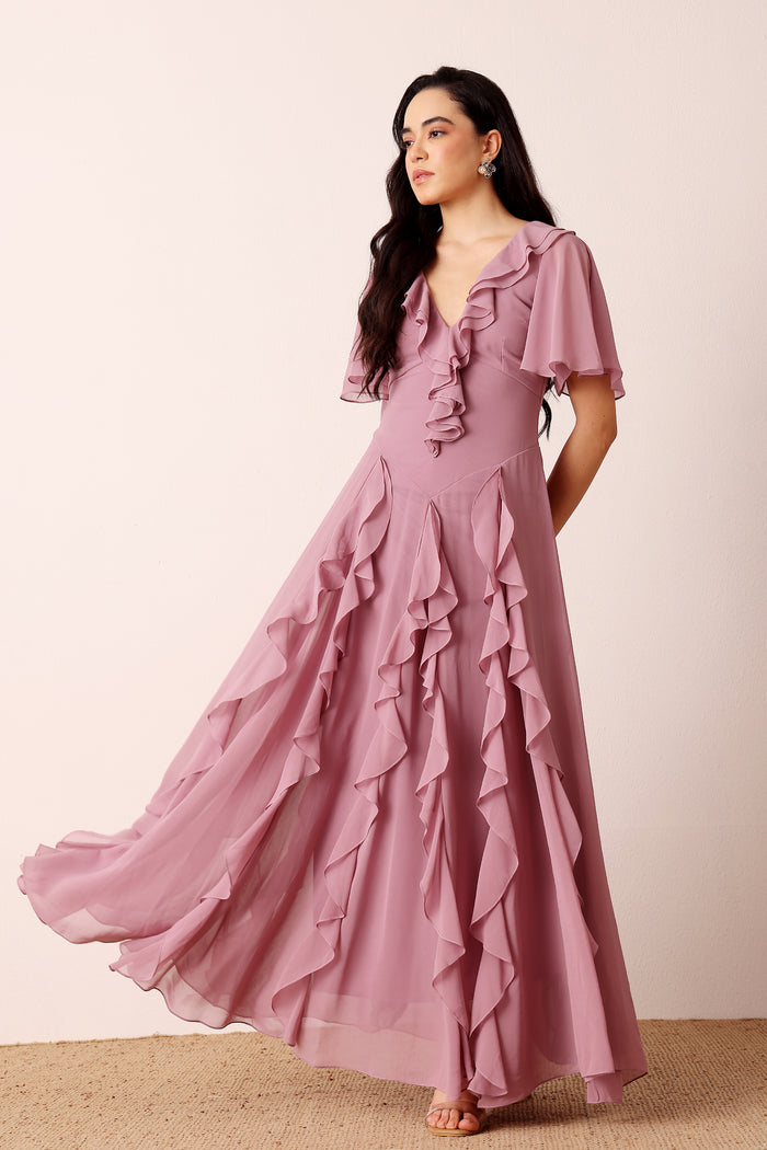 Hertia Maxi Dress in Dusty Lilac