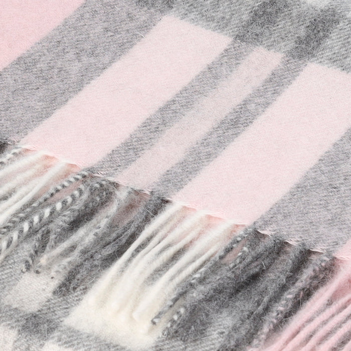 Hos 100% Lambswool Wide Scarf Thomson Pale Pink - Heritage Of Scotland - THOMSON PALE PINK
