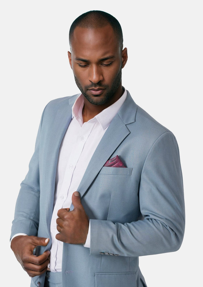 Astor Ice Blue Twill Jacket - SARTORO