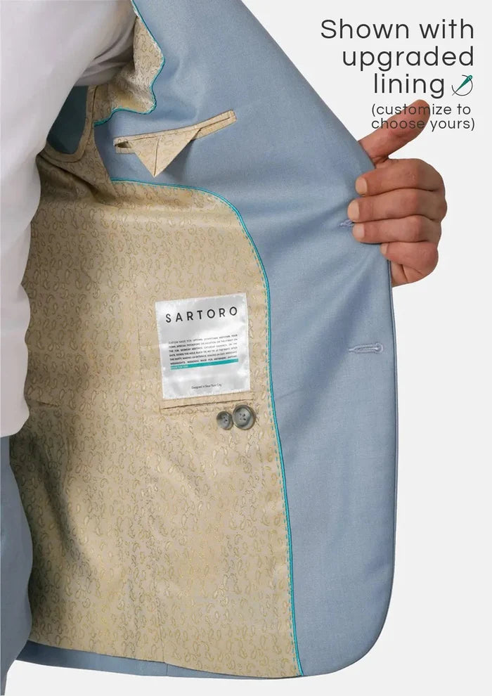 Astor Ice Blue Twill Suit - SARTORO