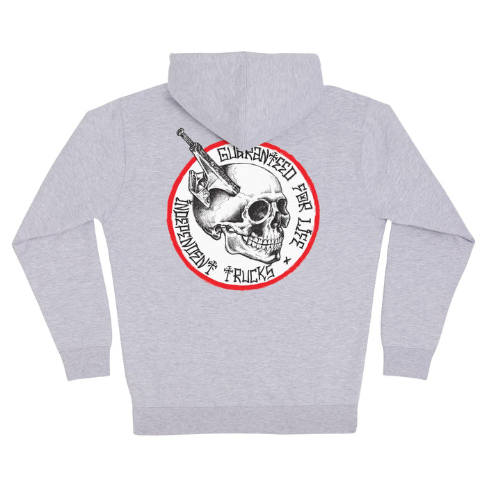 INDEPENDENT TRUCK HEAD ZIP HOODED HEAVYWEIGHT SWEATSHIRT (HEATHER GREY)