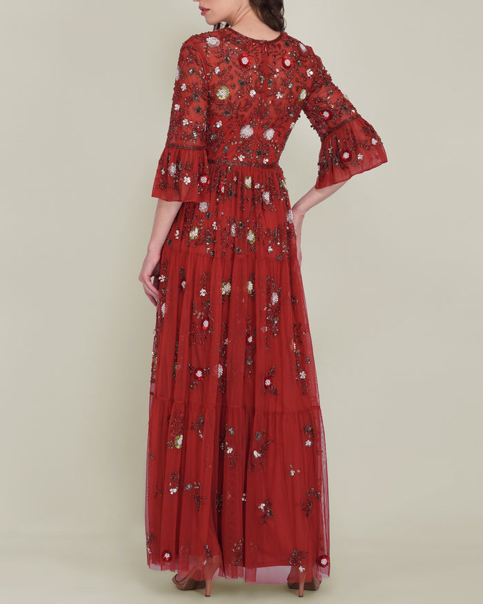 Iona Embellished Maxi Dress in Cinnamon