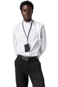 Leather neck pouch card holder, Black