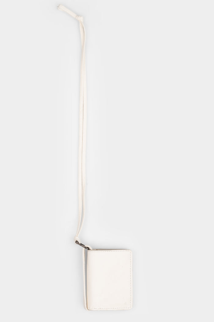 0-Hide | Leather neck wallet, F24W2 SNAP HOLDER, White