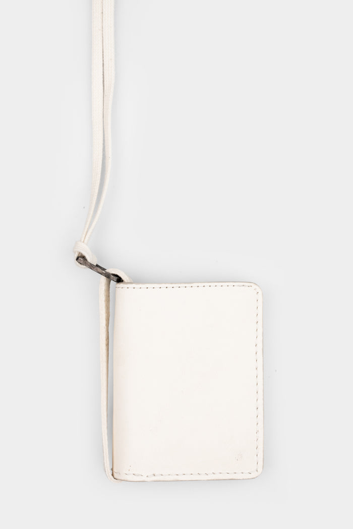 0-Hide | Leather neck wallet, F24W2 SNAP HOLDER, White