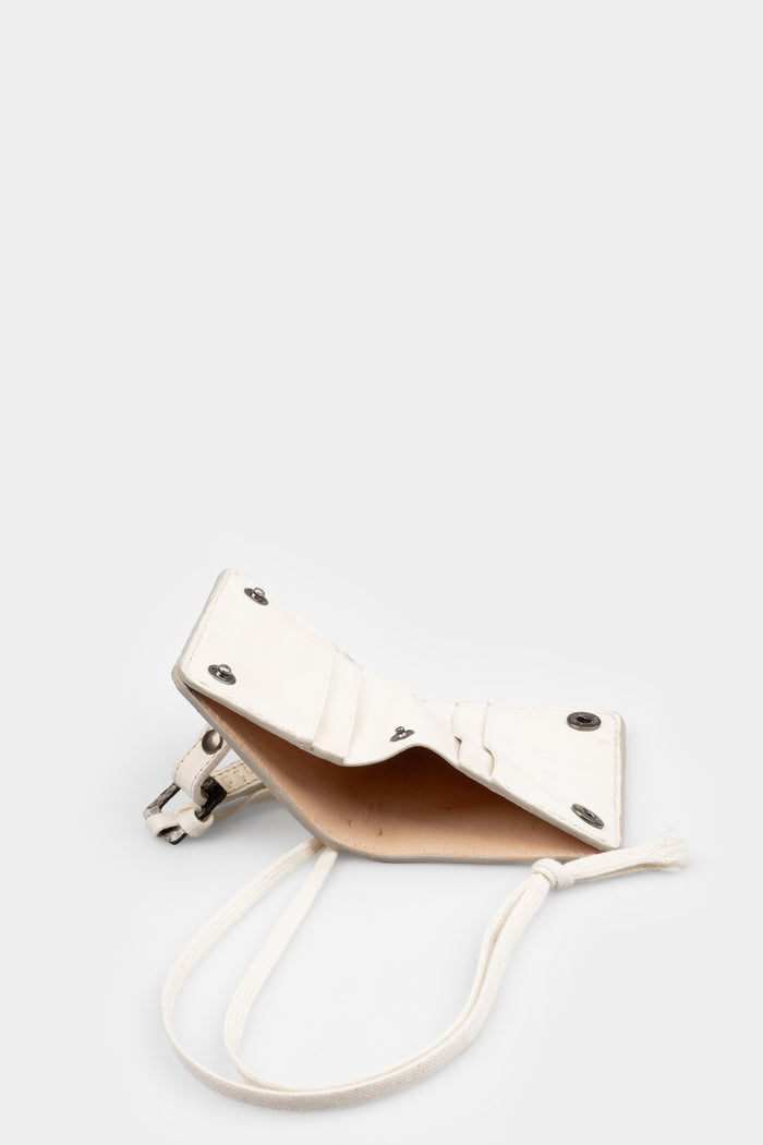0-Hide | Leather neck wallet, F24W2 SNAP HOLDER, White