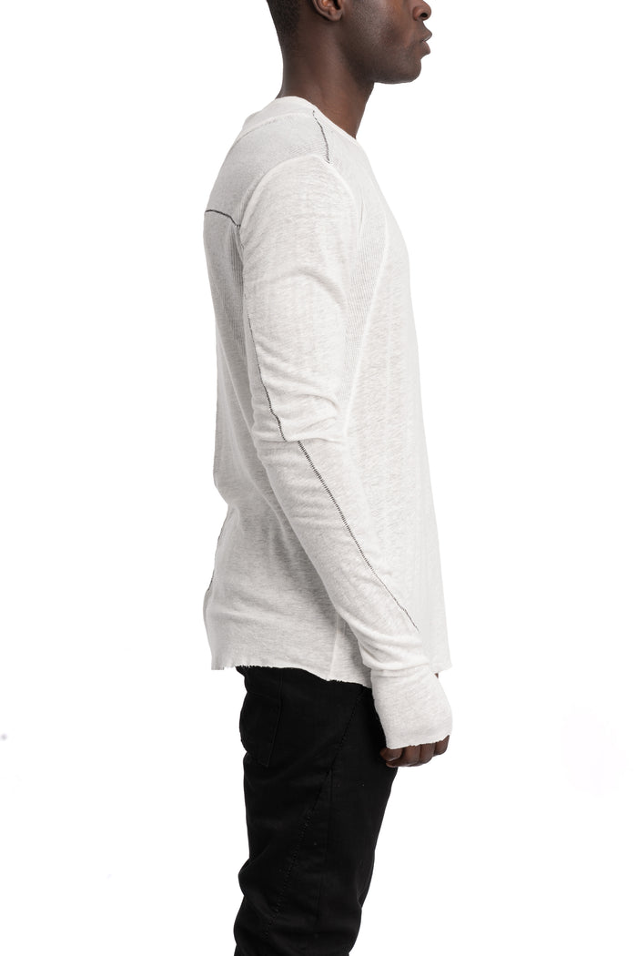Thom Krom | SS26 - Linen long sleeve tee, White MTS932