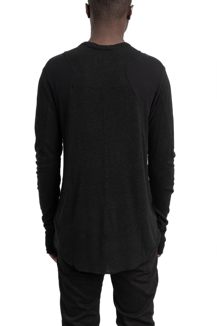 Thom Krom | SS26 - Linen long sleeve tee, Black MTS932