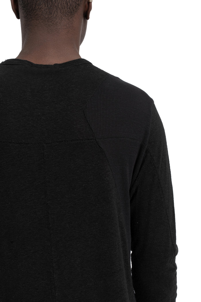 Thom Krom | SS26 - Linen long sleeve tee, Black MTS932