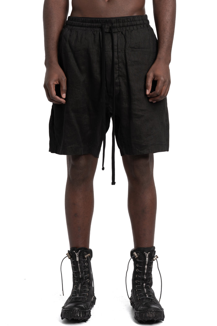 Thom Krom | SS26 - Linen shorts, MST524 Black