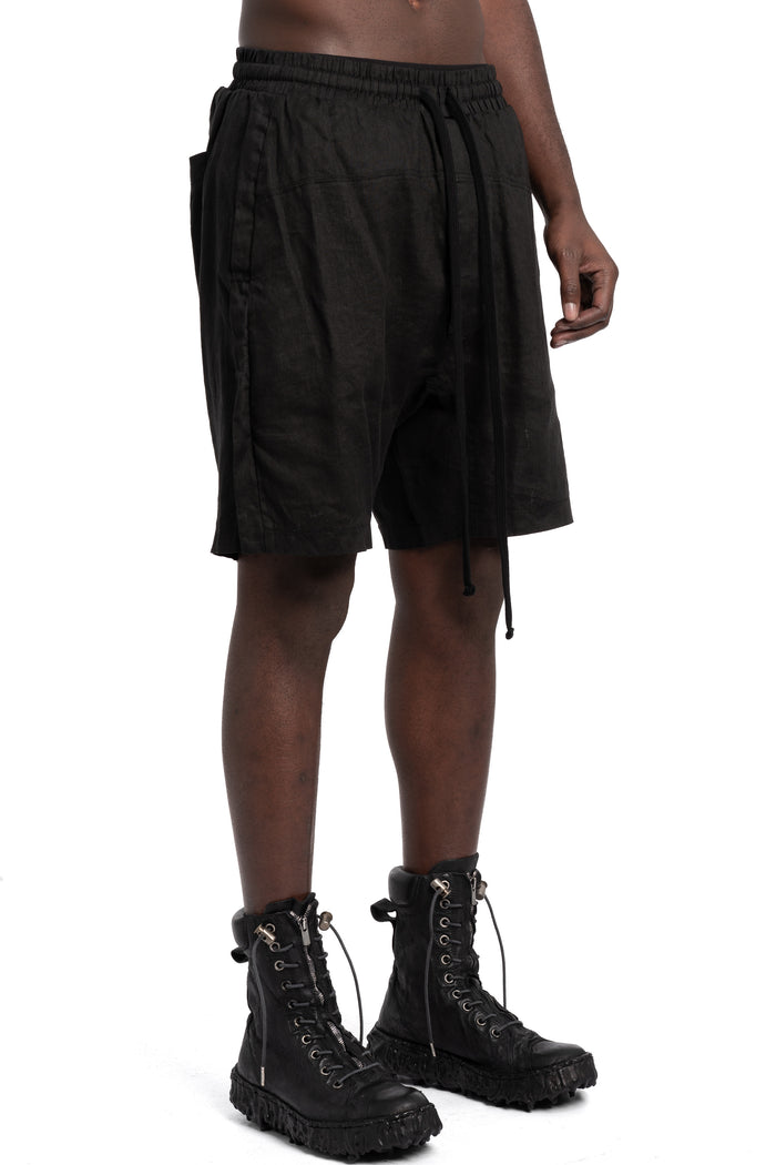 Thom Krom | SS26 - Linen shorts, MST524 Black