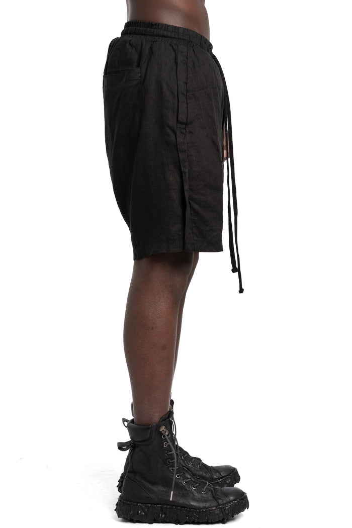Thom Krom | SS26 - Linen shorts, MST524 Black