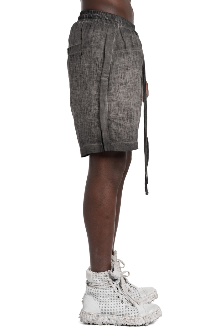 Thom Krom | SS26 - Linen shorts, Cold dye grey MTS524