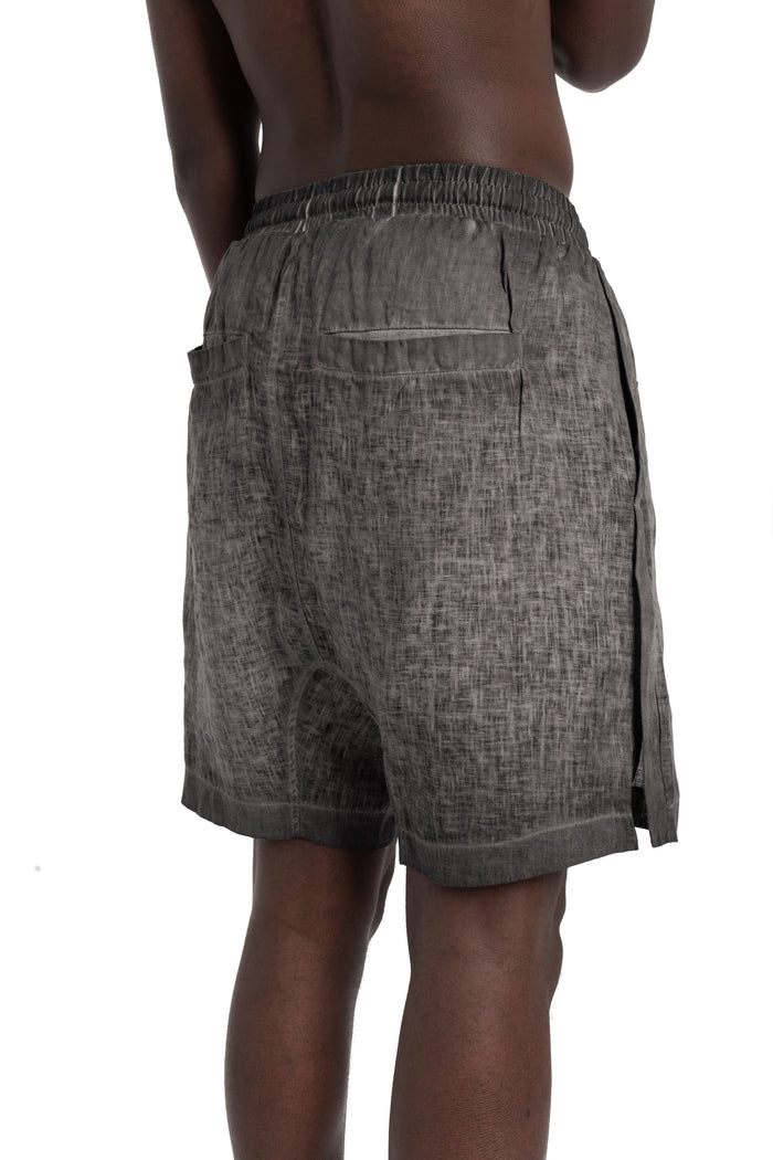 Thom Krom | SS26 - Linen shorts, Cold dye grey MTS524