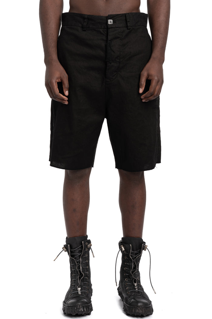 MD75 | SS26 - Linen stretch shorts, Black MD13286L