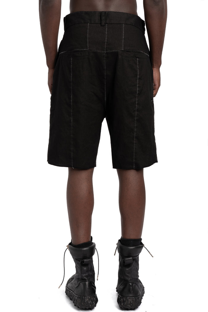 MD75 | SS26 - Linen stretch shorts, Black MD13286L