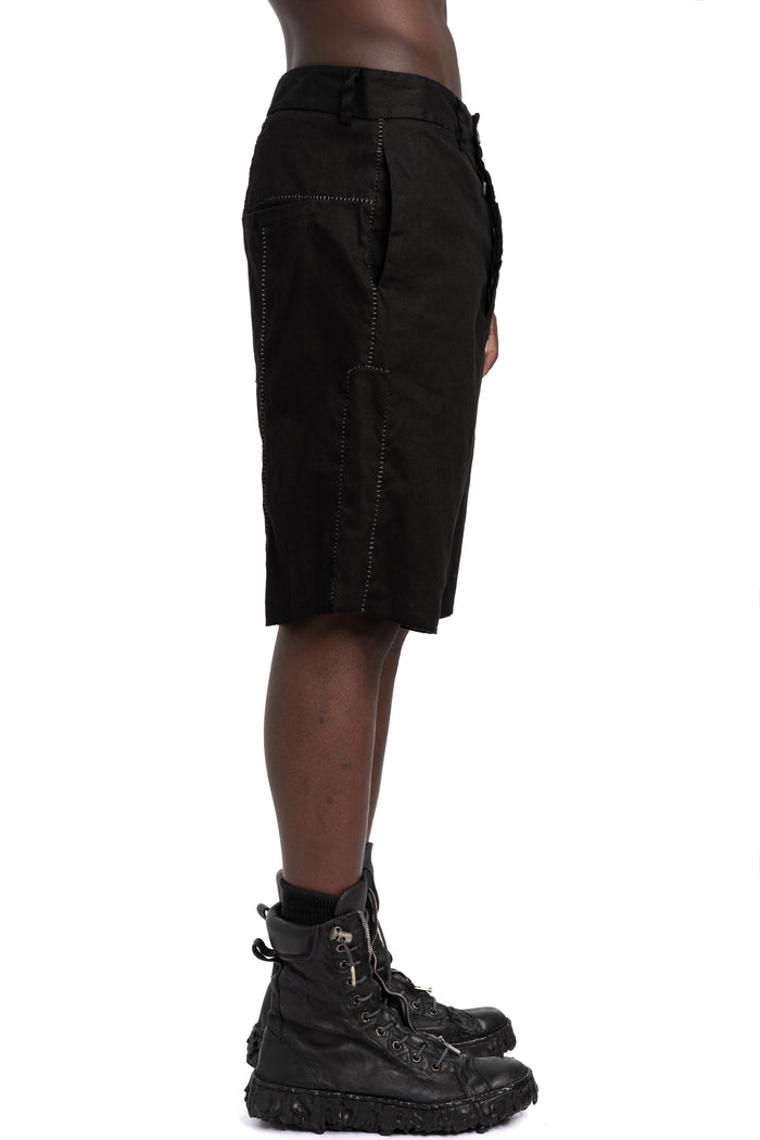 MD75 | SS26 - Linen stretch shorts, Black MD13286L
