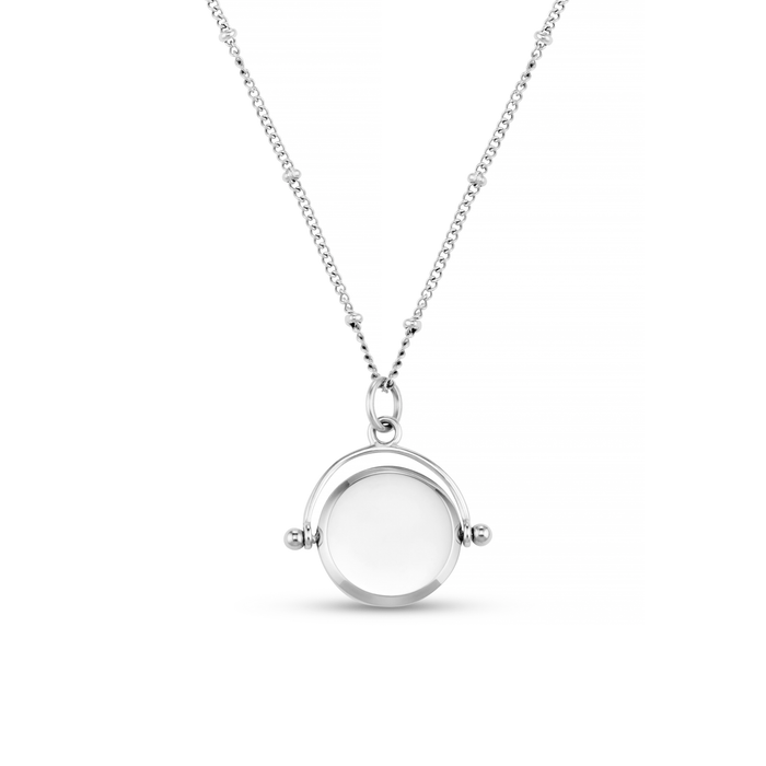 LUXE Faceted Disc Spinner Necklace - Silver