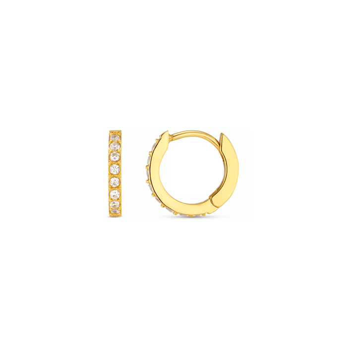 LUXE Pavé Huggie Hoop Earrings - Gold