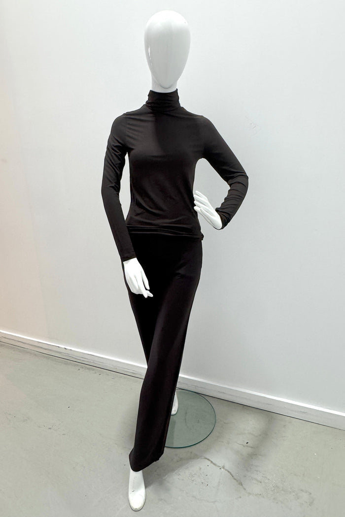 Majestic Filatures Soft Touch Long-Sleeve Turtleneck Chocolate Mousse
