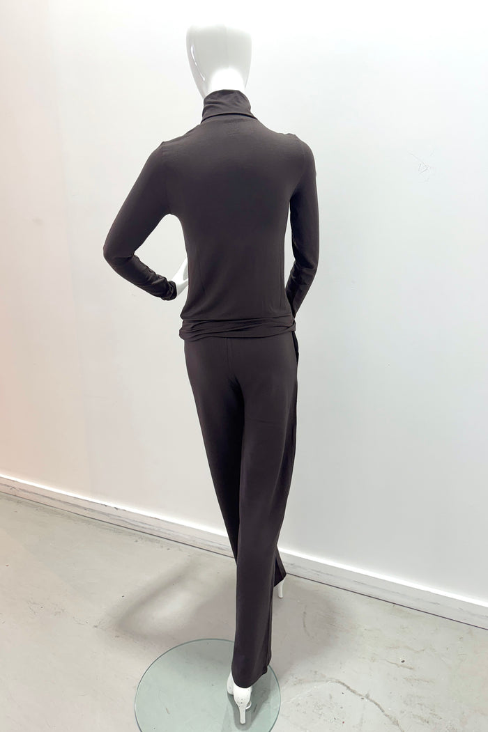Majestic Filatures Soft Touch Long-Sleeve Turtleneck Chocolate Mousse
