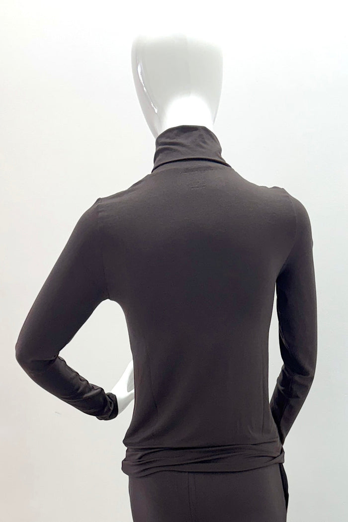 Majestic Filatures Soft Touch Long-Sleeve Turtleneck Chocolate Mousse