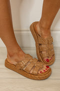 matisse beach raffia cognac sandal