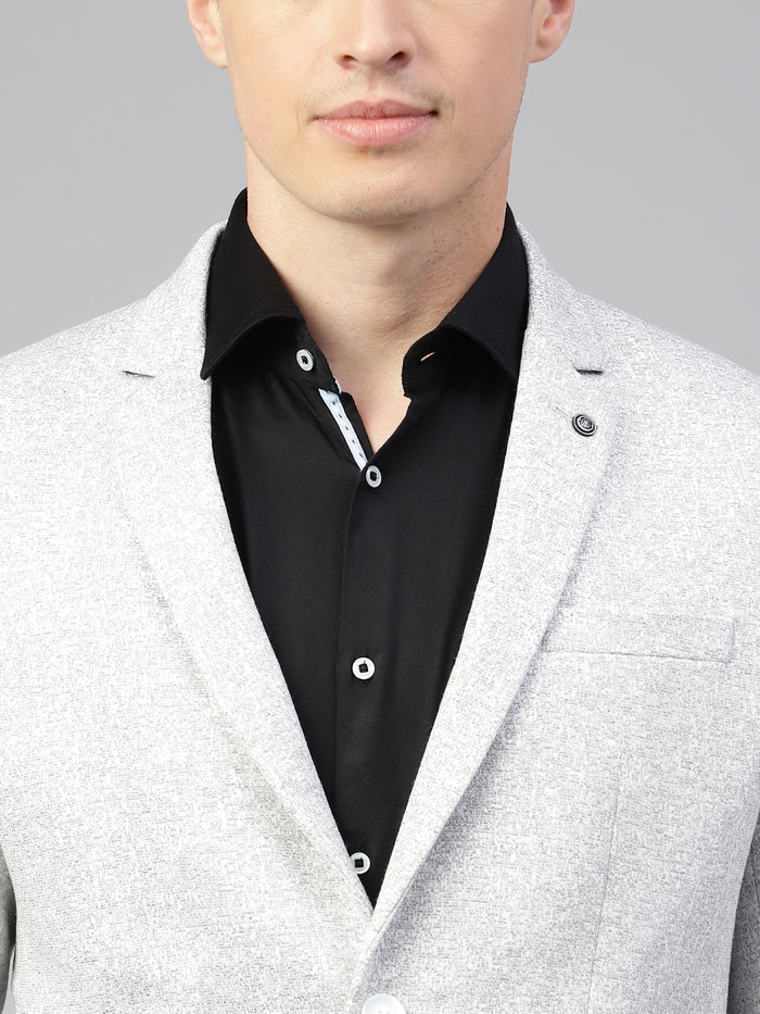Men Grey Regular Fit Casual Blazer