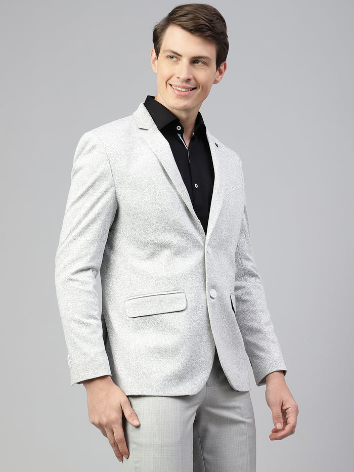 Men Grey Regular Fit Casual Blazer