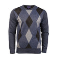 Men's Argyle Ballantrae Jumper Crew Neck Blue Melange