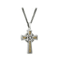Solvar Silver & 10K Gold Oxidised Celtic Cross Pendant S46457