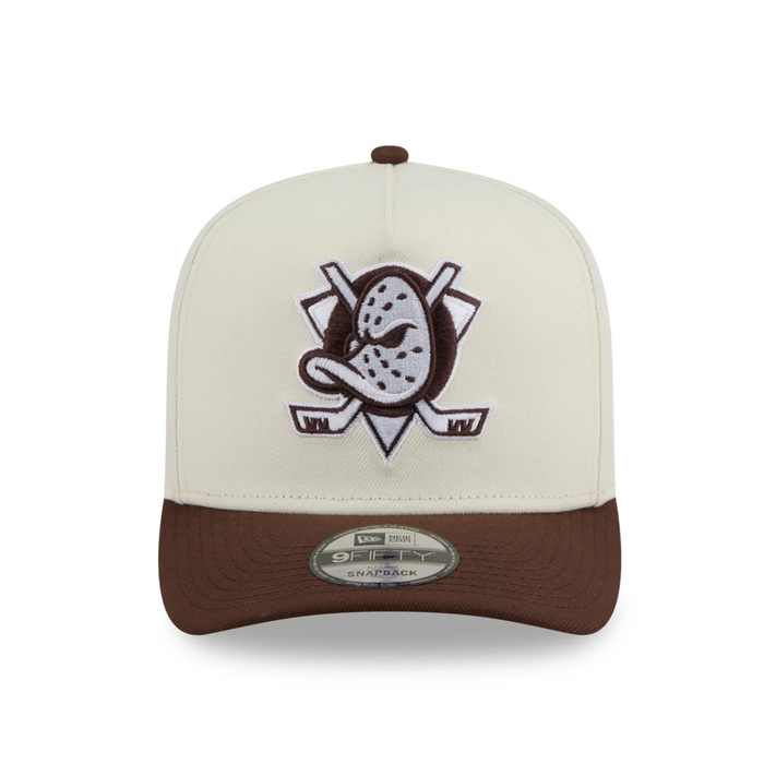 New Era Anaheim Ducks 9Fifty A-Frame SnapBack Cap (White/Chocolate)