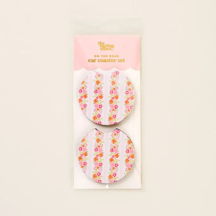 floral fancy car coasters