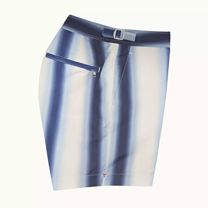 Orlebar Brown - Bulldog Striped Swim Shorts in Sea Mist - Nigel Clare