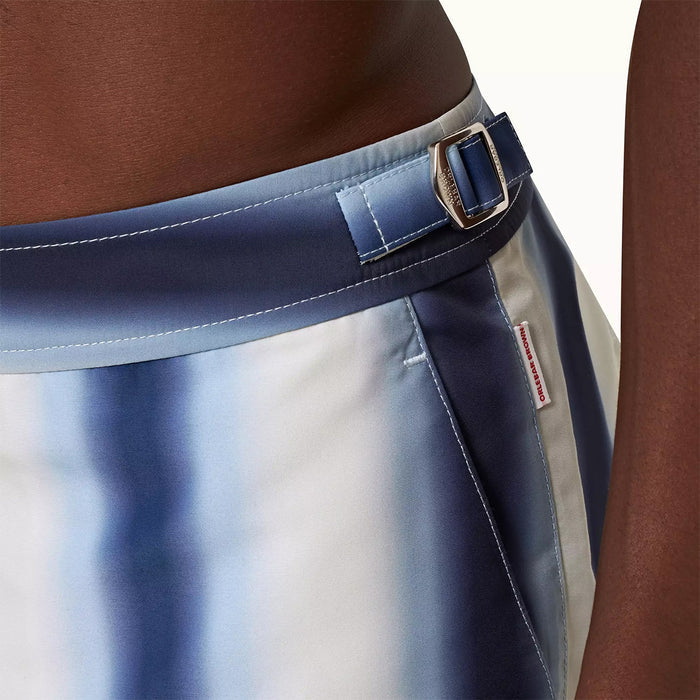Orlebar Brown - Bulldog Striped Swim Shorts in Sea Mist - Nigel Clare
